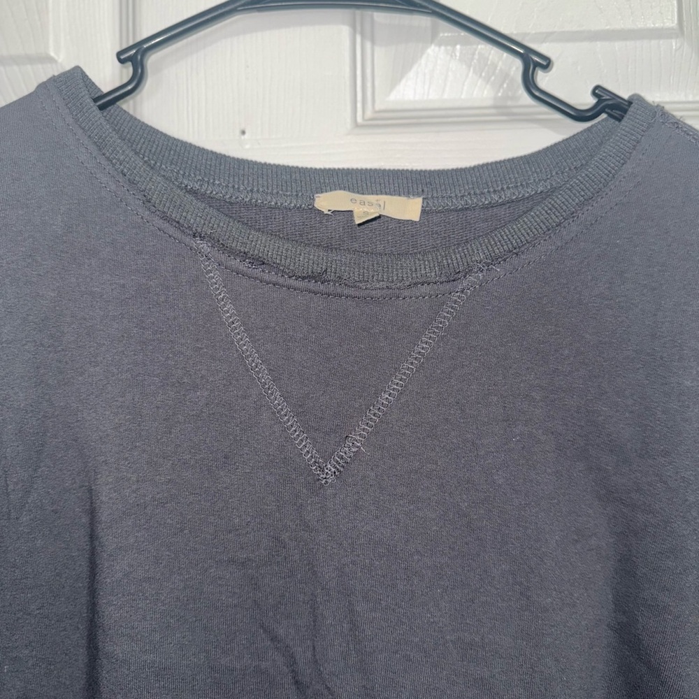 Dark Gray Long Sleeve Oversized Shirt - Picture 6 of 6